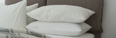 White pillows on a bed