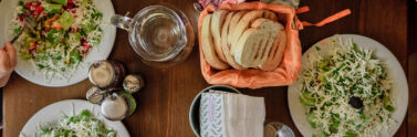 table full of food