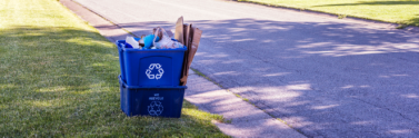 Blue Box on residential curbside