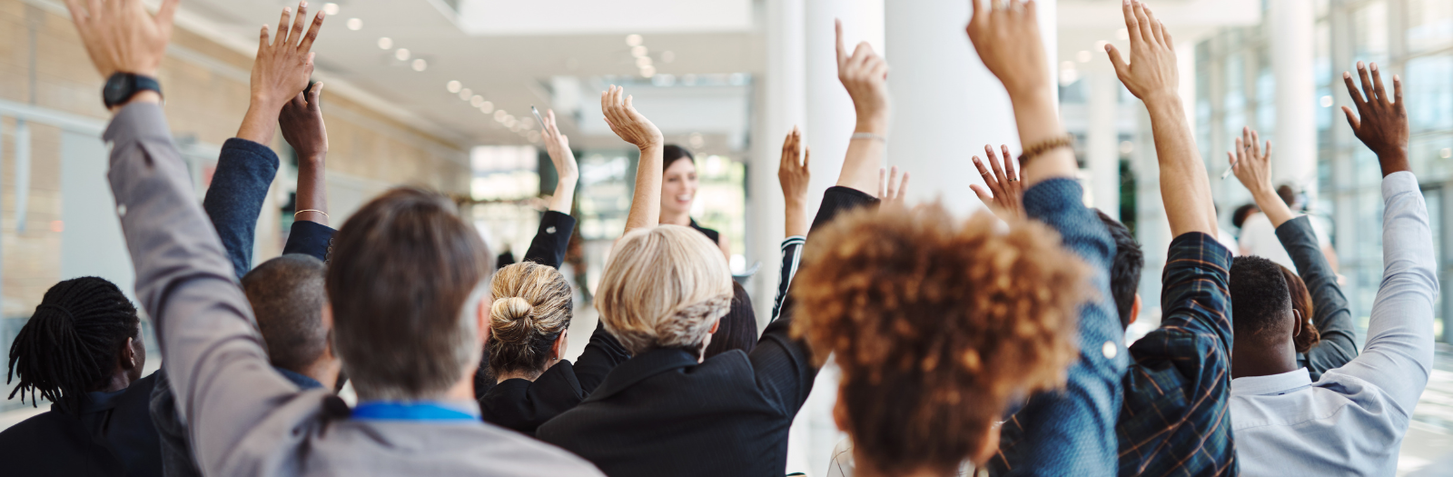 People raising their hands