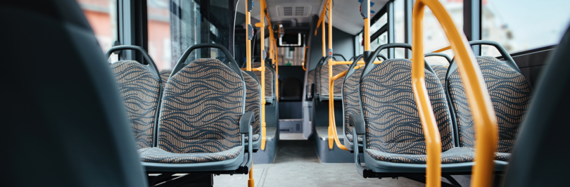 interior of a public bus